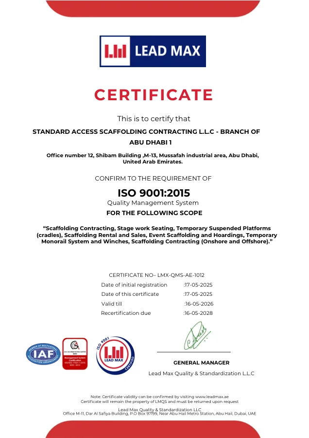 ISO Certificate — Abu Dhabi