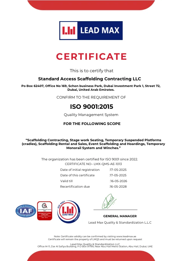 ISO Certificate — Dubai